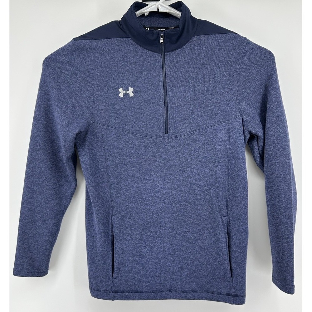 Under Armour Coldgear Long Sleeve Quarter Zip Pullover‎ Fleece Blue Men's Small